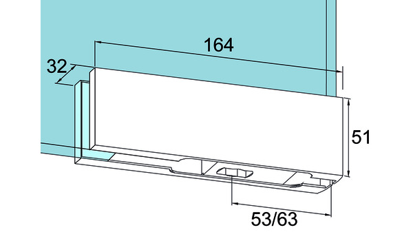 Ferrement d'angle inférieur PT 10 pour installations entièrement en verre DORMA GLAS Universal