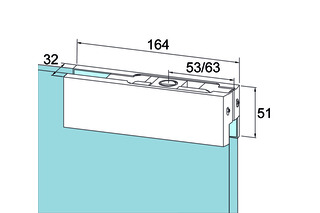 Oberer Eckbeschlag PT 20 für Ganzglasanlagen DORMA GLAS Universal Oberer Eckbeschlag PT 20 für Ganzglasanlagen DORMA GLAS Universal