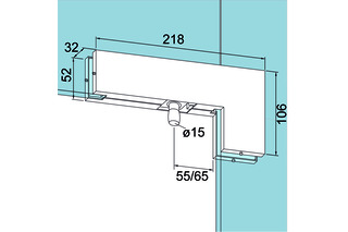 Winkeloberlichtbeschlag PT 40 für Ganzglasanlagen DORMA GLAS Universal Winkeloberlichtbeschlag PT 40 für Ganzglasanlagen DORMA GLAS Universal