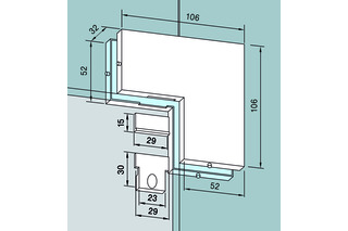 Congiunzione ad angolo PT 60/61 per impianti completamente in vetro DORMA GLAS Universal