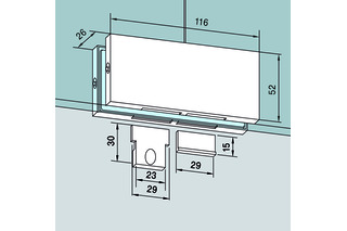 Oberlichtverbindung PT 70 für Ganzglasanlagen DORMA GLAS Universal Oberlichtverbindung PT 70 für Ganzglasanlagen DORMA GLAS Universal
