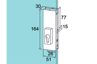 Mittelschloss US 20 für Ganzglasanlagen DORMA GLAS Universal Mittelschloss US 20 für Ganzglasanlagen DORMA GLAS Universal