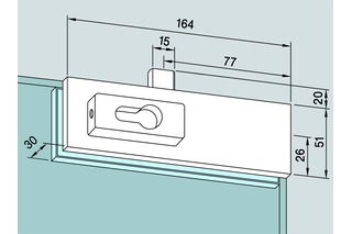 Eckschloss US 10 für Ganzglasanlagen DORMA GLAS Universal Eckschloss US 10 für Ganzglasanlagen DORMA GLAS Universal