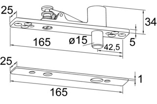 Oberes Lager PT 21 zu DORMA GLAS Universal Oberes Lager PT 21 zu DORMA GLAS Universal