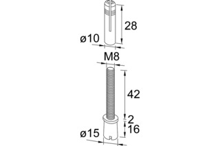 Oberer Zapfen PT 25 zu DORMA GLAS Universal Oberer Zapfen PT 25 zu DORMA GLAS Universal