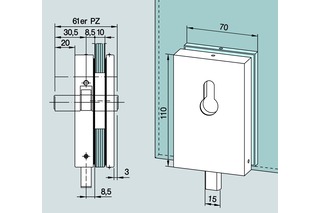 Eckschloss für Ganzglasanlagen DORMA GLAS Universal Eckschloss für Ganzglasanlagen DORMA GLAS Universal