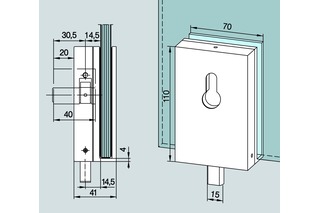 Überschub-Eckschloss für Ganzglasanlagen DORMA GLAS Universal Überschub-Eckschloss für Ganzglasanlagen DORMA GLAS Universal