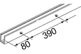 Profilo per vetro fisso rotaie di guida a U