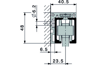 Winkelprofil für Wandbefestigung HAWA Junior 80 / 100 Winkelprofil für Wandbefestigung HAWA Junior 80 / 100