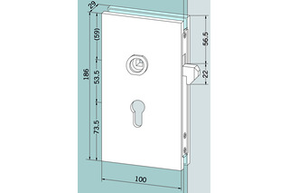 Hakenfallenschloss für Schiebetüren DORMA GLAS SG Hakenfallenschloss für Schiebetüren DORMA GLAS SG