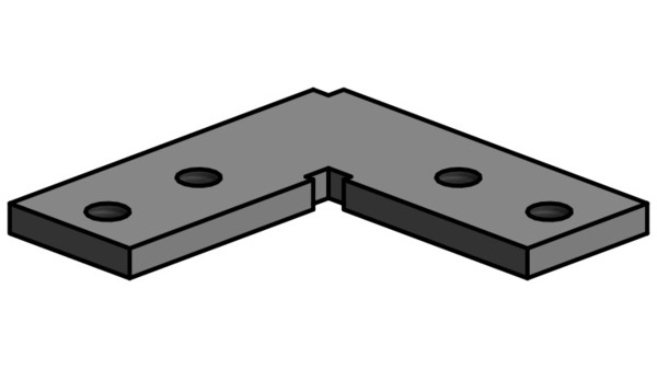 Connecteur d'angle à 90° horizontal LÄNGLE AL-OFFICE-CH