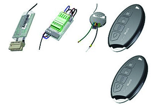 Kit con serratura elettronica, radiotrasmettitori portatile e rilevatore wireless