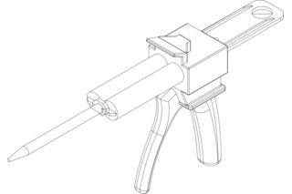 Pistolet Automix pour colle VSG DORMA GLAS