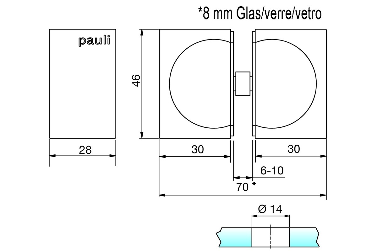 Glastürknopf PAULI+SOHN 8278