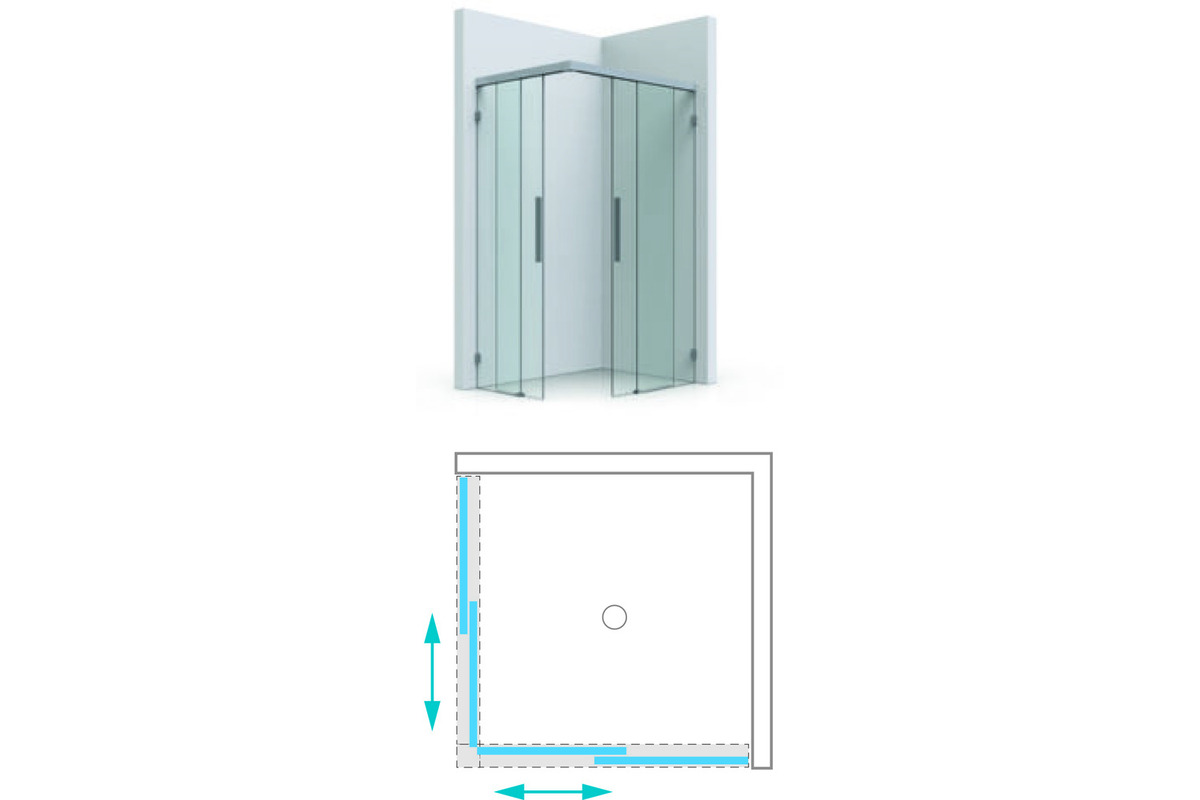 Kit completo di doccia ad angolo PAULI+SOHN EVERYSPACE 8825 type 209