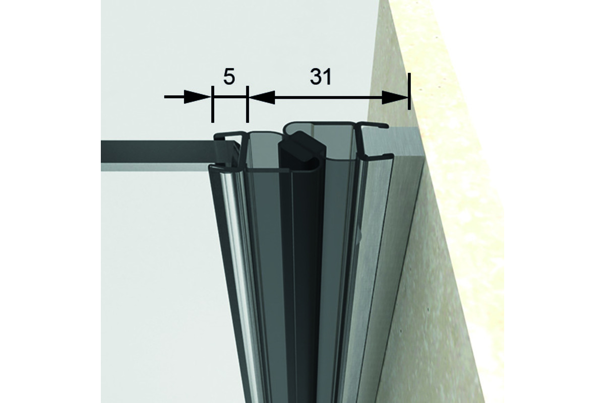 Profili di tenuta box doccia con magnete 180° 8852 PAULI+SOHN
