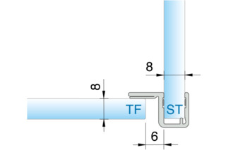 Joint d'étanchéité pour douche latéralement 90° 8855 avec butée PAULI+SOHN 8855