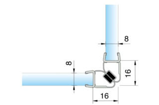 Joint d'étanchéité pour douche avec aimant 90° PAULI+SOHN 8851