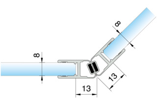 Profili di tenuta box doccia con magnete 135° PAULI+SOHN 8853