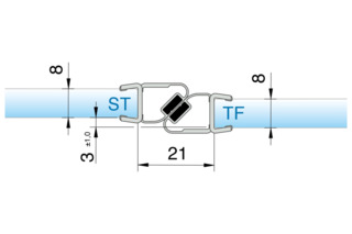 Joint d'étanchéité pour douche avec aimant 180° PAULI+SOHN 8852