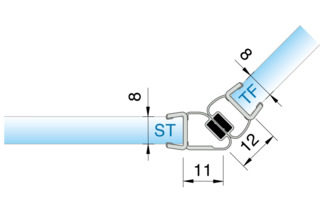 Profili di tenuta box doccia con magnete 135° PAULI+SOHN 8875