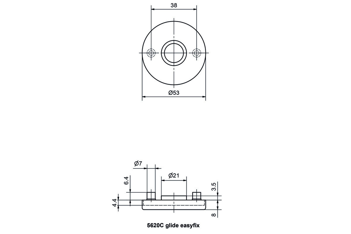 Rosette per maniglie interno/esterno GLUTZ glide/easyfix® 5620 CN/CG