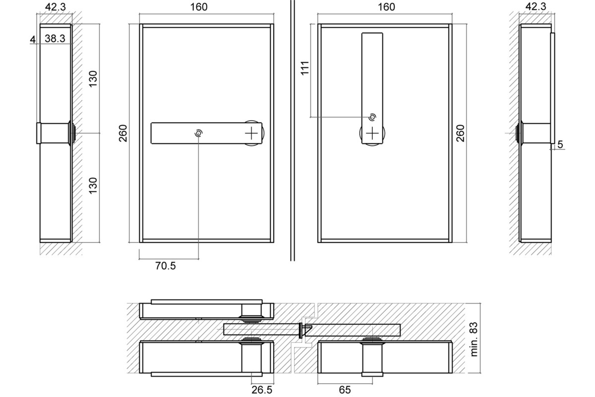 Einlass-Flachdrückergarnituren BOME Keiros™ 260 B-39
