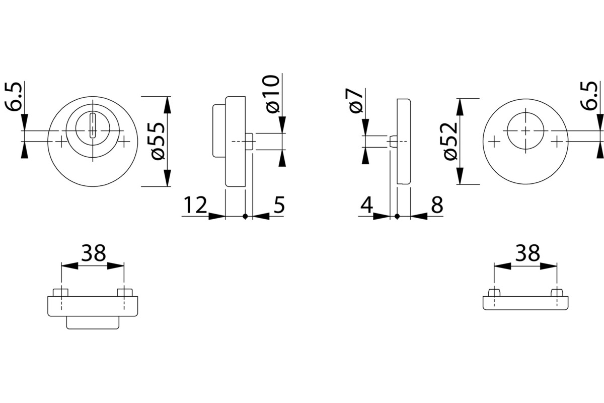 Rosaces de protection pour cylindres HOPPE E42NSA/42S