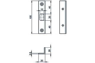 Zusatzriegel-Winkelschliessblech B-40341 Zusatzriegel-Winkelschliessblech B-40341