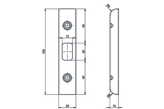 Profil-Einfrässchliessblech B-40341 Profil-Einfrässchliessblech B-40341