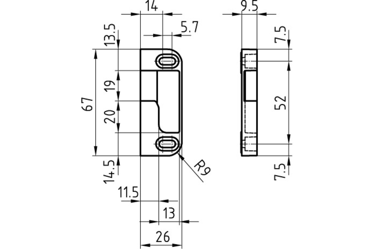 Schliessplatte für Rollzapfen GLUTZ B-713/B-714/B-715/B-716