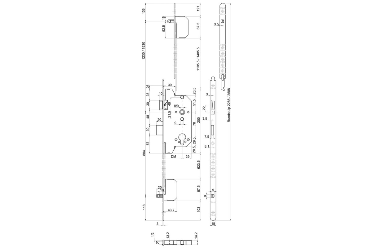 Sicherheits-Mehrpunkt-Verriegelungen MSL FallenTribloc 1856 XL-800