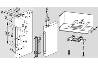 Verrouillages pour vantaux fixes DORMAKABA HZ 43-F22
