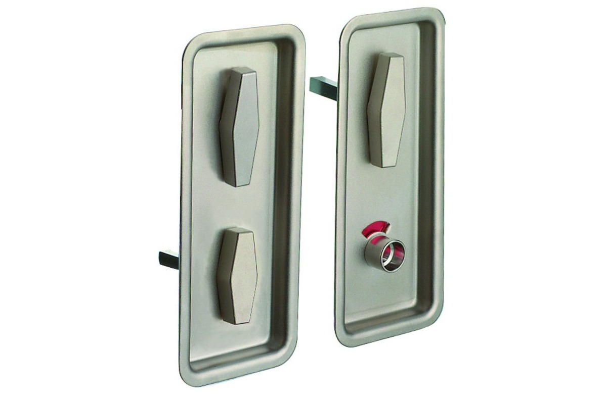 Poignées-coquilles pour portes coulissantes de WC