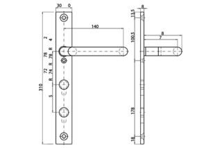 Türdrücker-Halbgarnitur MSL 5979 Türdrücker-Halbgarnitur MSL 5979