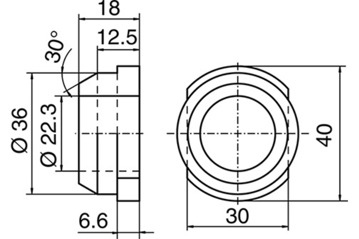 Insertion pour rosaces 6 mm type 2016 EL-1