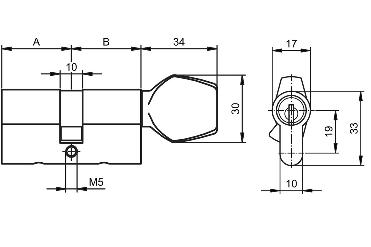 Profil-Drehknopfzylinder GLUTZ mAccess Typ 81150 Basic Schliessung 5000
