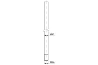 Bacchette rotonde MSL 1825 per catenaccio d'incassare a filo con leva
