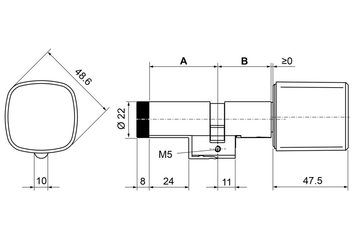 Cilindri compatti KABA evolo 1546-K5/MRD/E300/BLK/BSZ meccanico
