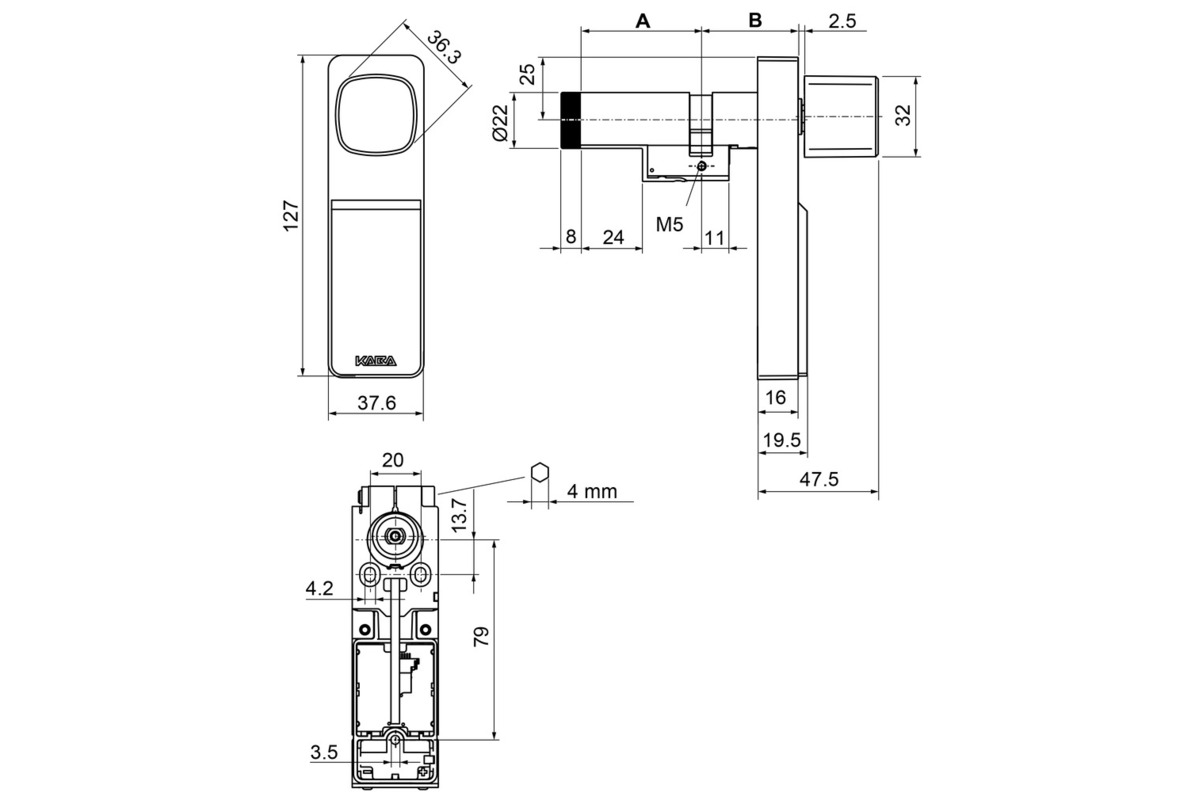 Mechatronikzylinder KABA evolo 1548-K5/MRD/E300 Aufsetz