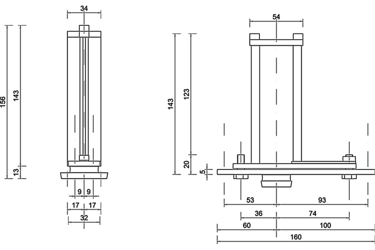 Cerniera pivot della porta FRITSJURGENS System 3 / 70 mm Versione AA