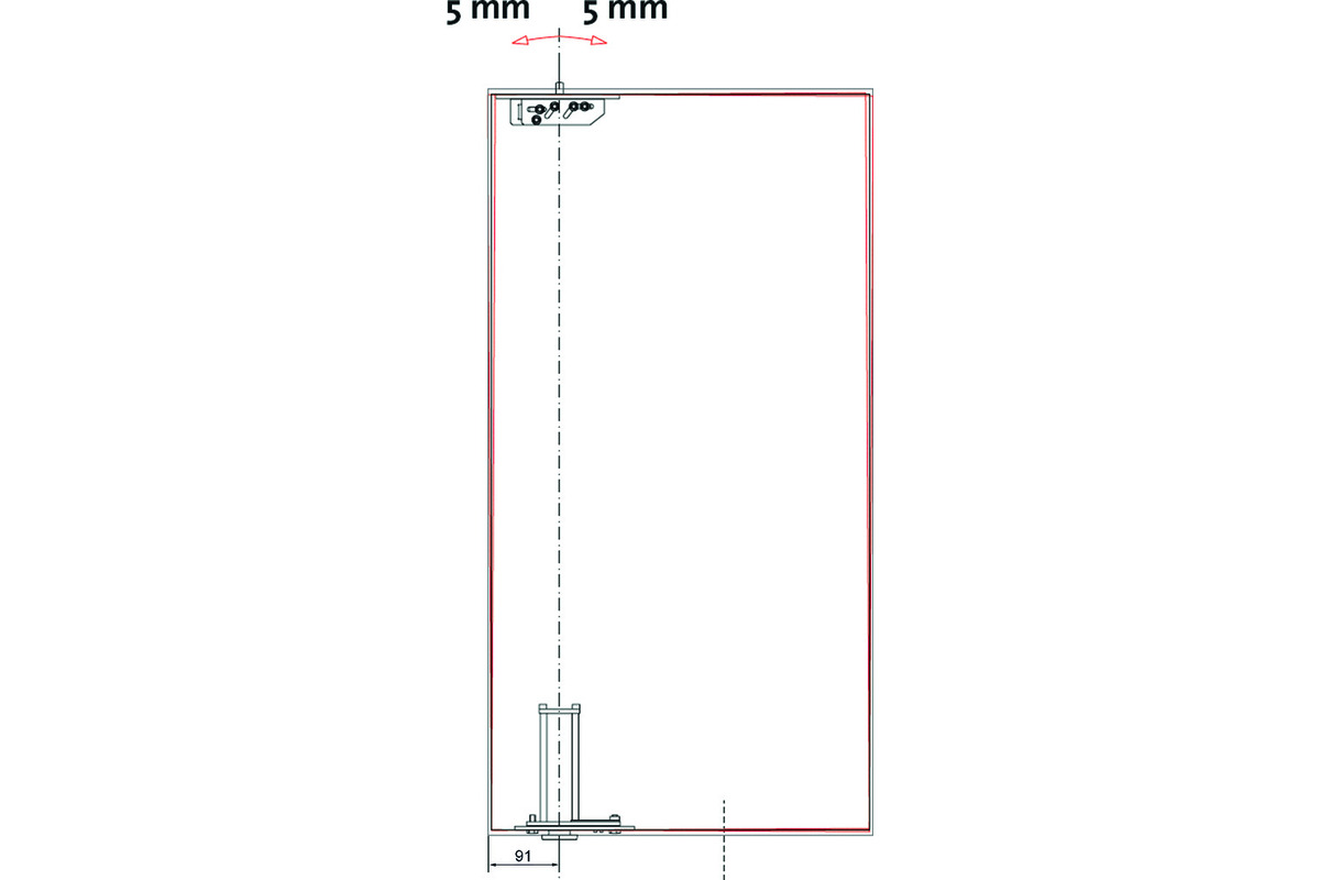 Cerniera pivot della porta FRITSJURGENS System 3 / 70 mm Versione AA