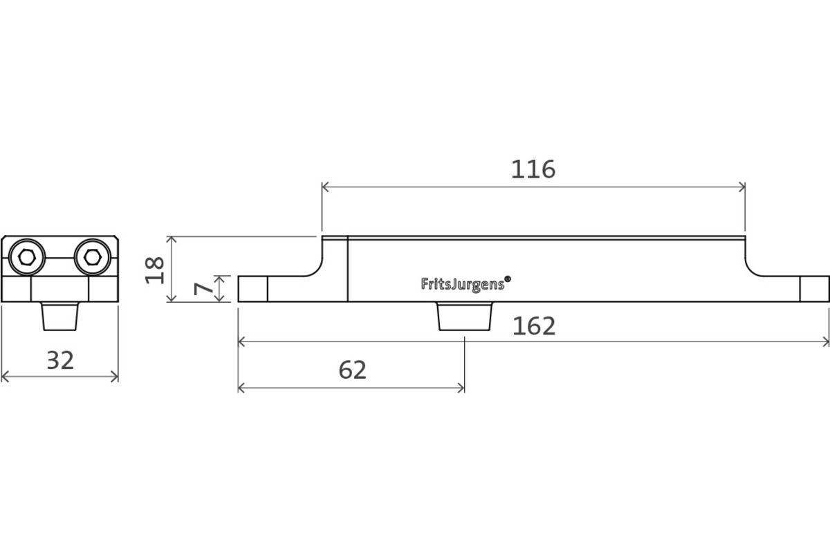 Pivot de porte inférieur FRITSJURGENS System One/G 70mm