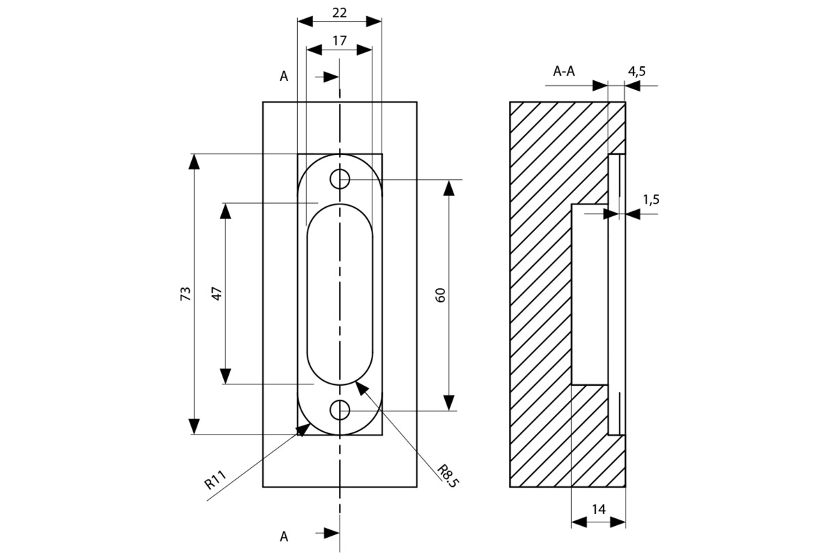 Fermeture magnétique de porte Magnotica Pro SE rectangulaire
