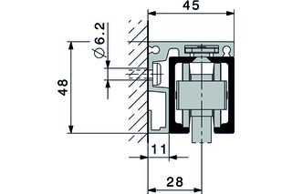 Winkelprofile für Wandbefestigung HAWA Junior 80 Winkelprofile für Wandbefestigung HAWA Junior 80
