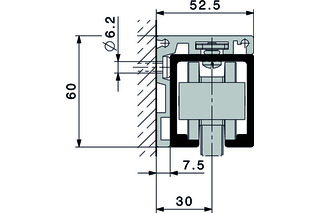 Winkelprofile für Wandbefestigung HAWA Junior 120 Winkelprofile für Wandbefestigung HAWA Junior 120