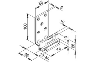 Guide da pavimento HAWA-Confort 120 per porte scorrevoli, semplice