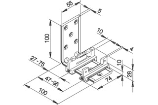 Bodenführungen HAWA-Confort 120 für Schiebetüren, doppelt