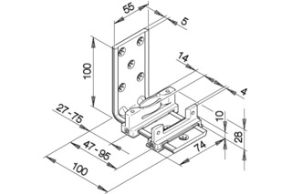 Guide da pavimento HAWA-Confort 160 per porte scorrevoli, doppio