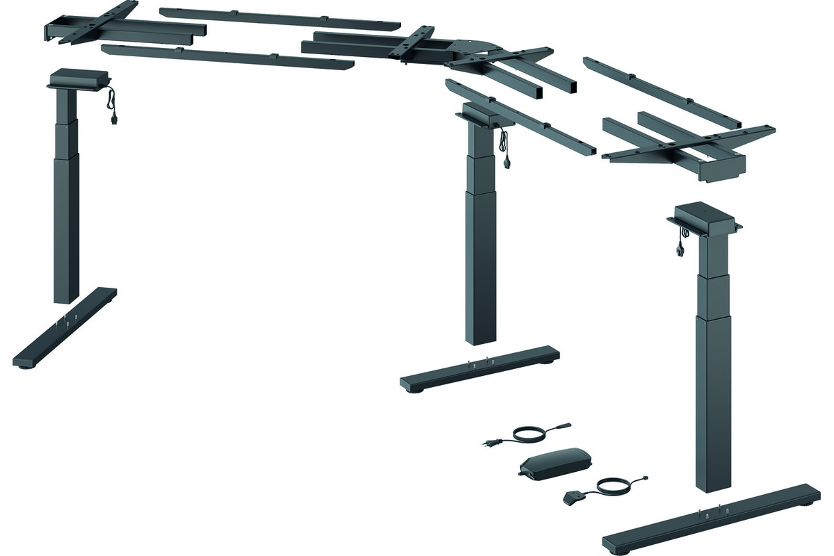 Telaio elettronico per scrivania con altezza regolabile HETTICH Steelforce Pro 673 Highline 135° XL